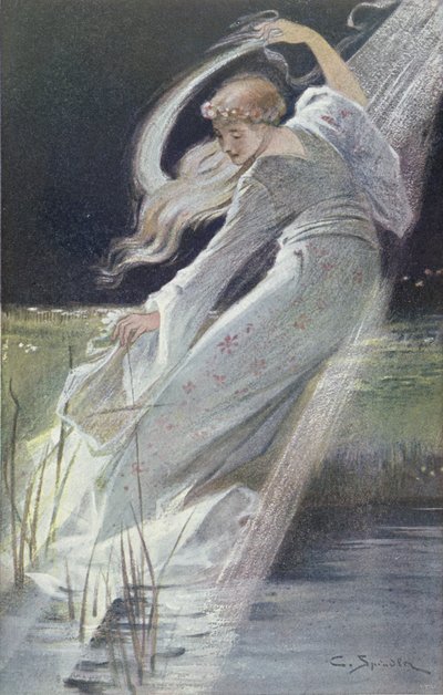 La Dama Bianca del Fiume Fecht, illustrazione da Le Leggende dell